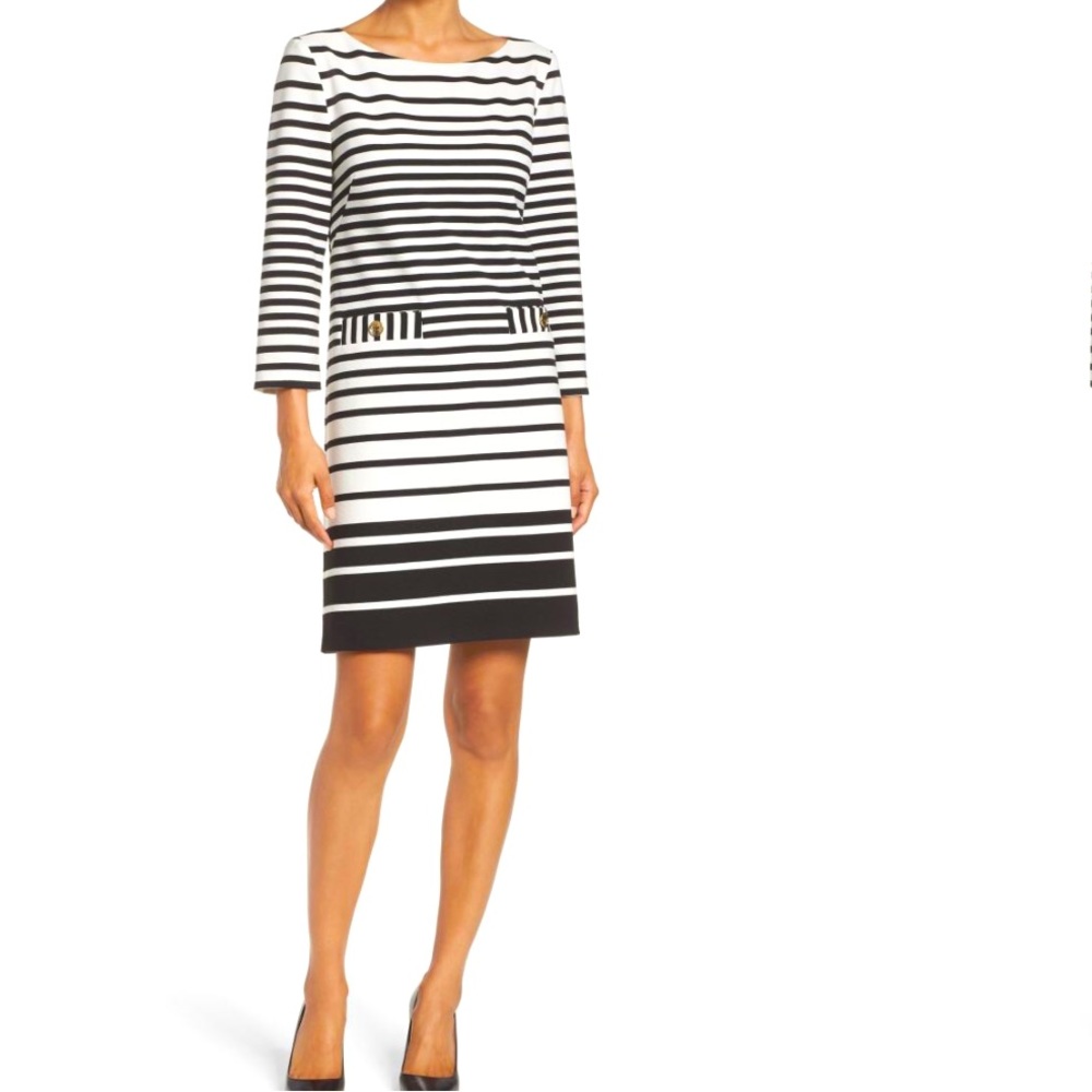Eliza J Striped Shift Dress - size 6